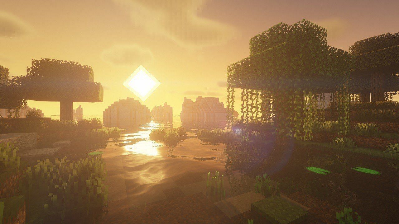 Minecraft with shaders (Image via Minecraft)