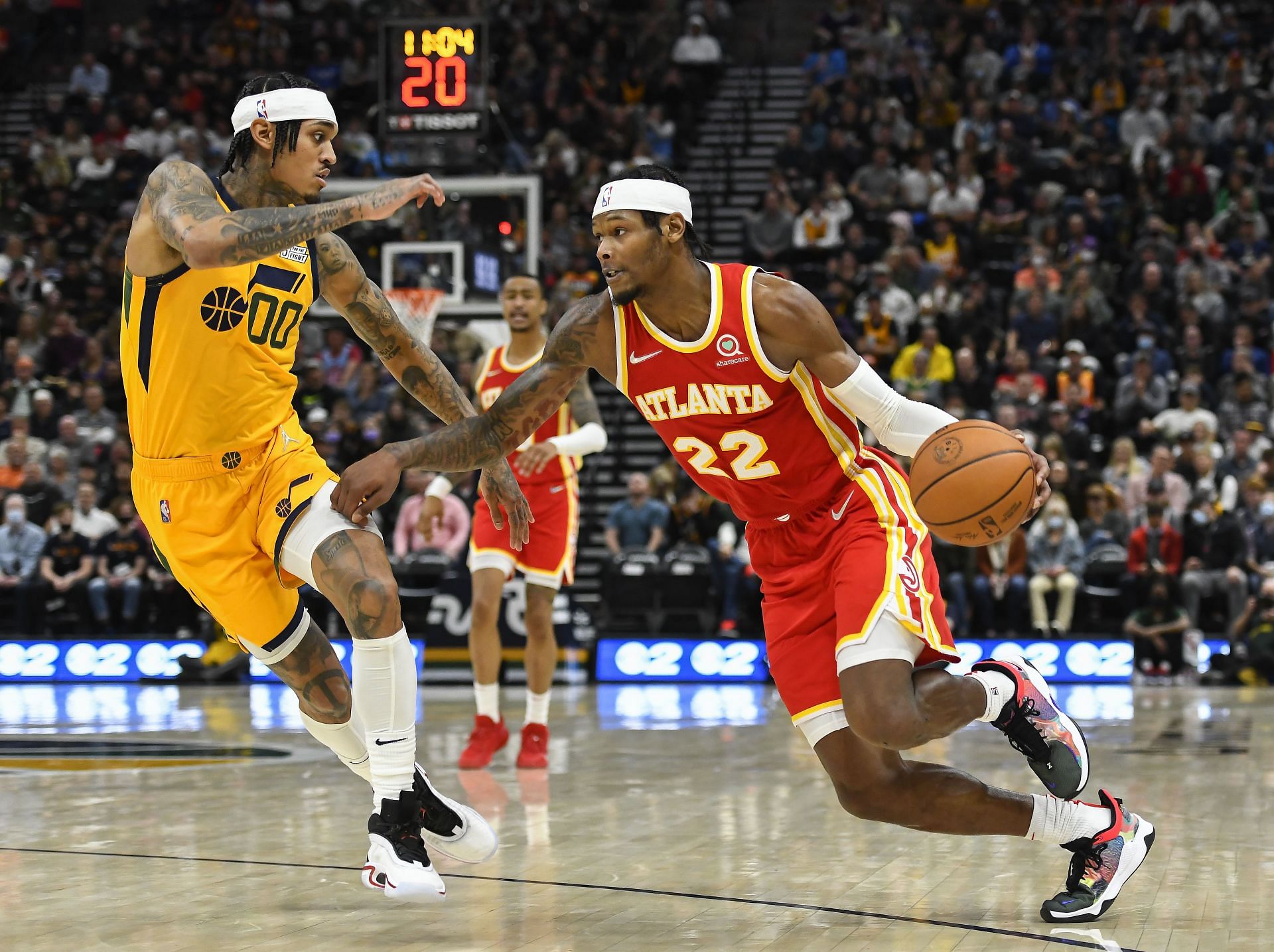 Atlanta Hawks in action during their game against the Utah Jazz.