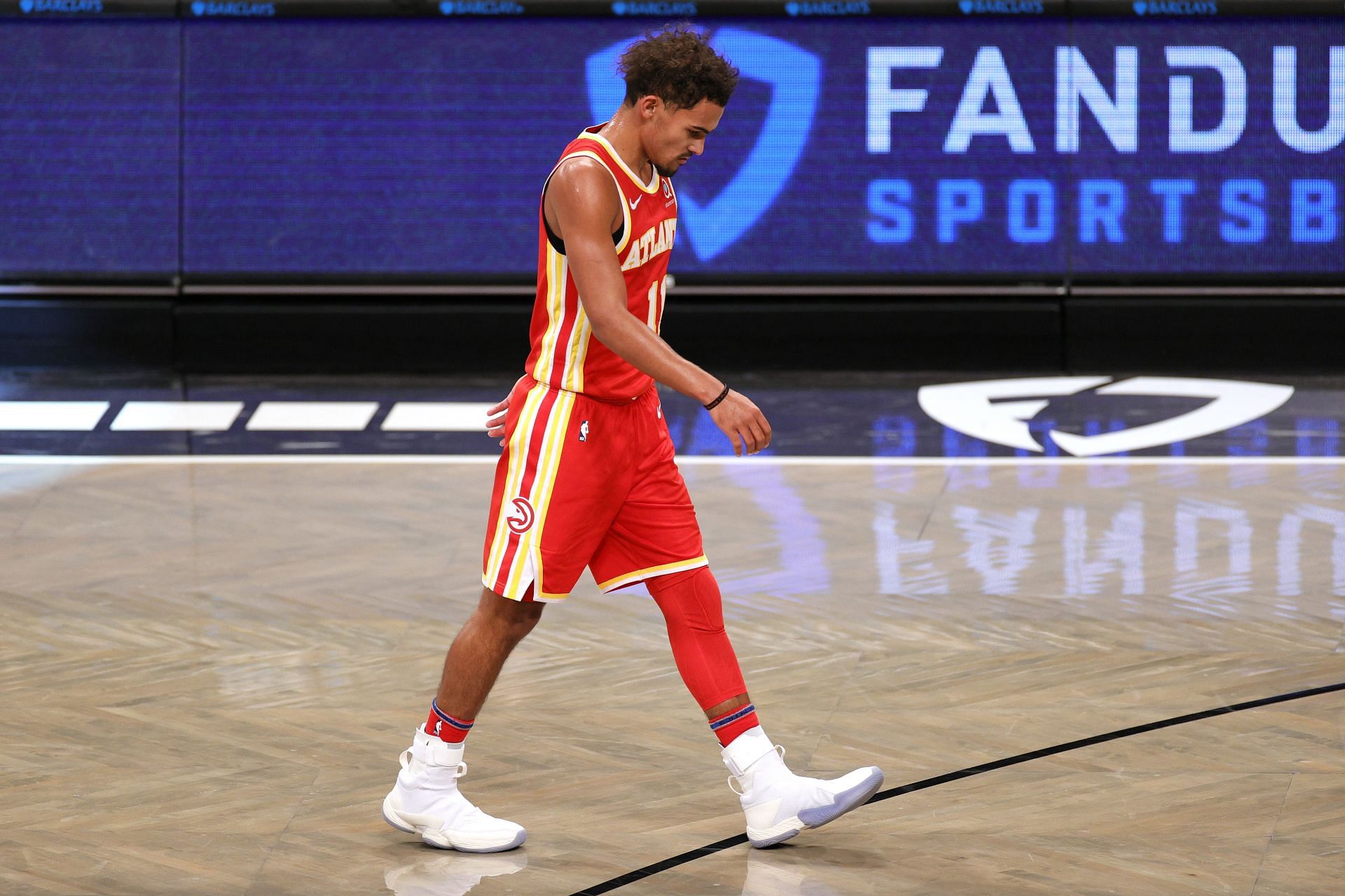 Trae Young of the Atlanta Hawks at Barclays Center