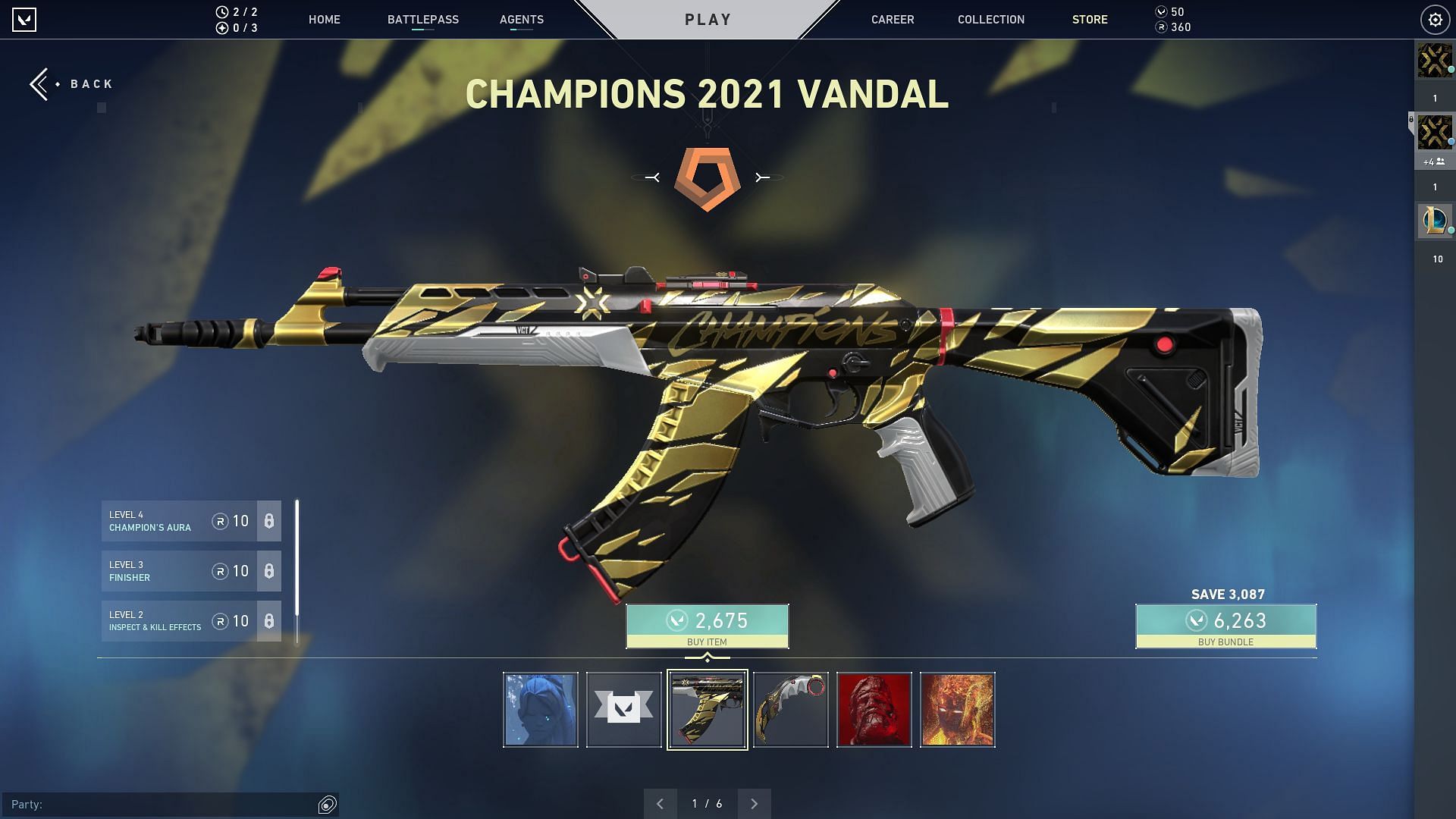 Valorant Champions 2021 Bundle in the store (Image via Valorant)