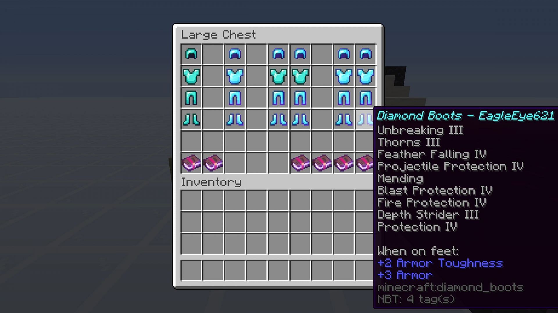 Enchanted items (Image via Minecraft)