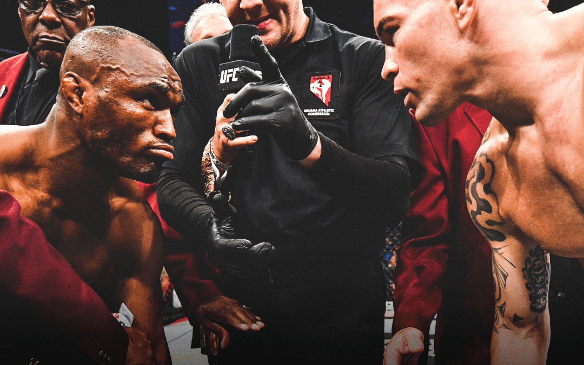 Kamaru Usman vs. Colby Covington at UFC 245. [Credits: @espnmma via Twitter]