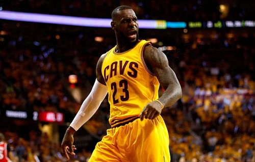 LeBron James in Cleveland Cavaliers colors