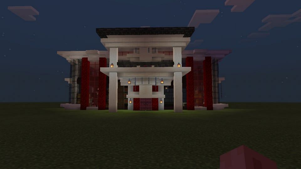 A nether mansion build in Minecraft (Image via u/Much_Excitement_4232 on Reddit)