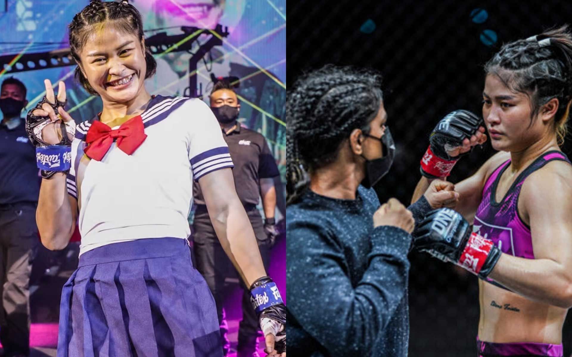 Stamp Fairtex (left) responds to Ritu Phogat, says she&#039;s not afraid at all of wrestling star [Photo courtesy of ONE Championship]