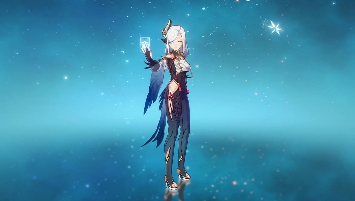 Shenhe is bringing her powerful Cryo skills to the game (Image via Genshin Impact)