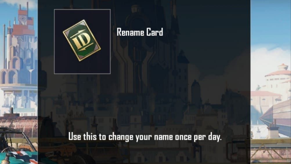 Using rename card in BGMI (Image via Krafton)