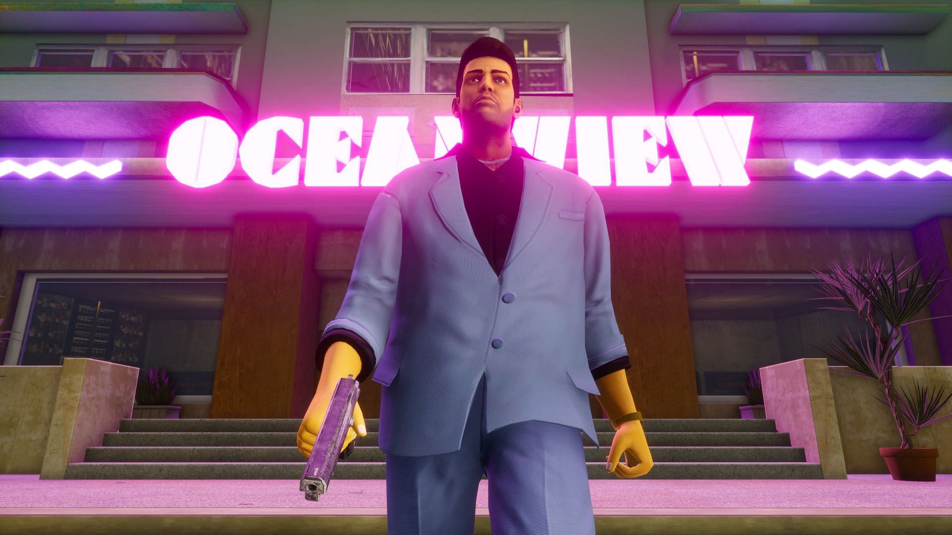 How Tommy Vercetti looks in the GTA Trilogy (Image via Rockstar Games)