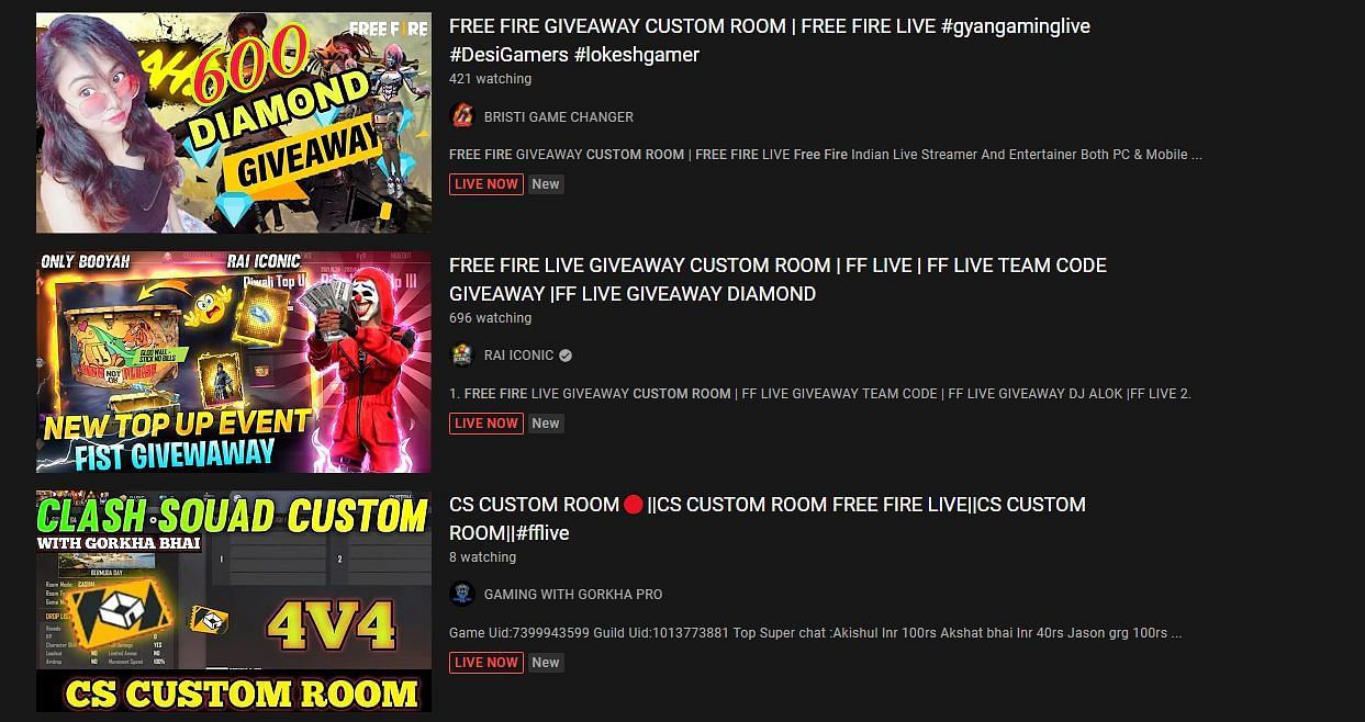 Participating in custom rooms emerges as one of the options for players (Image via YouTube)