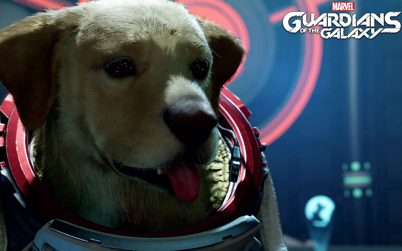 Cosmo, the telepathic space dog (Image via Marvel&#039;s Guardians of the Galaxy)