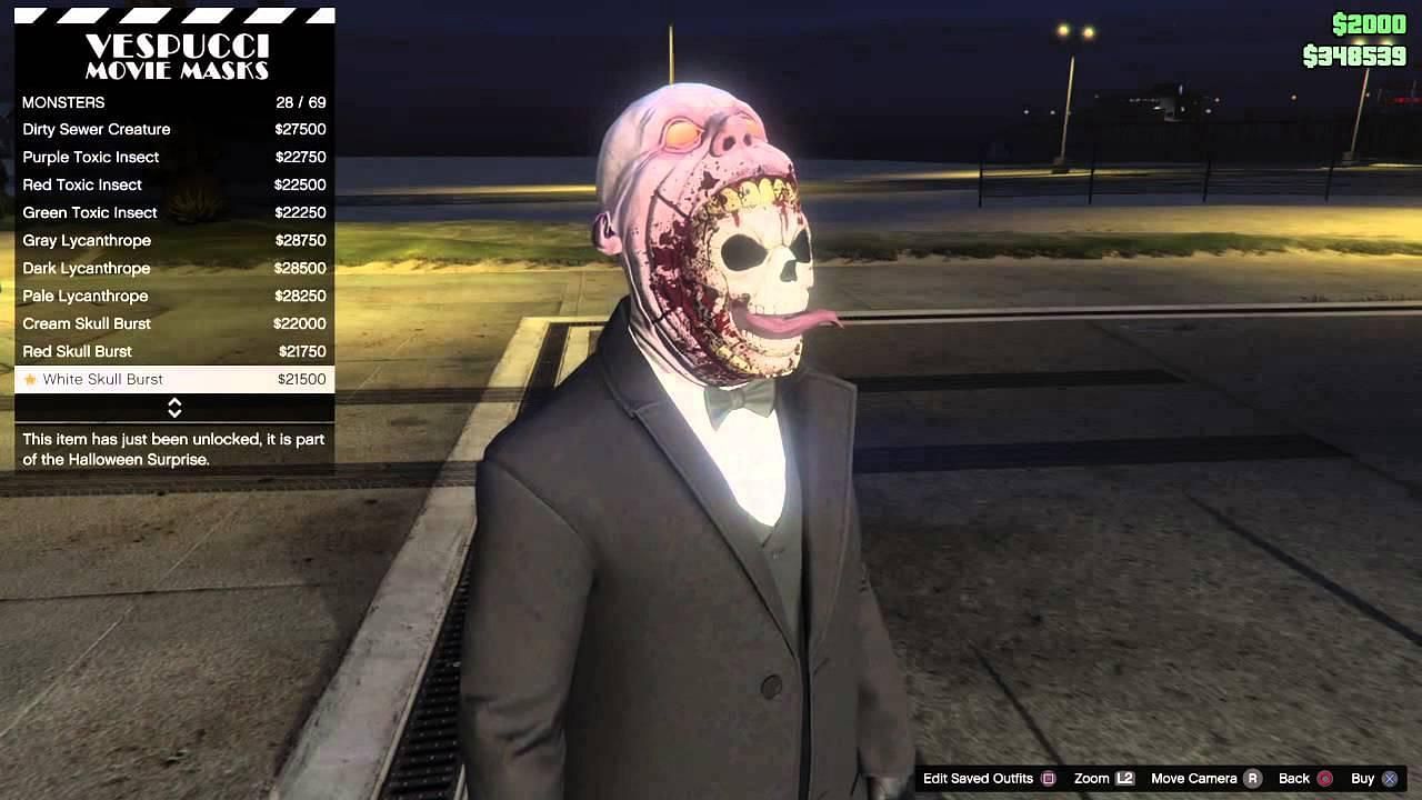 The White Skull Burst mask in GTA Online (Image via Reddit.com @killerRgaMer11)