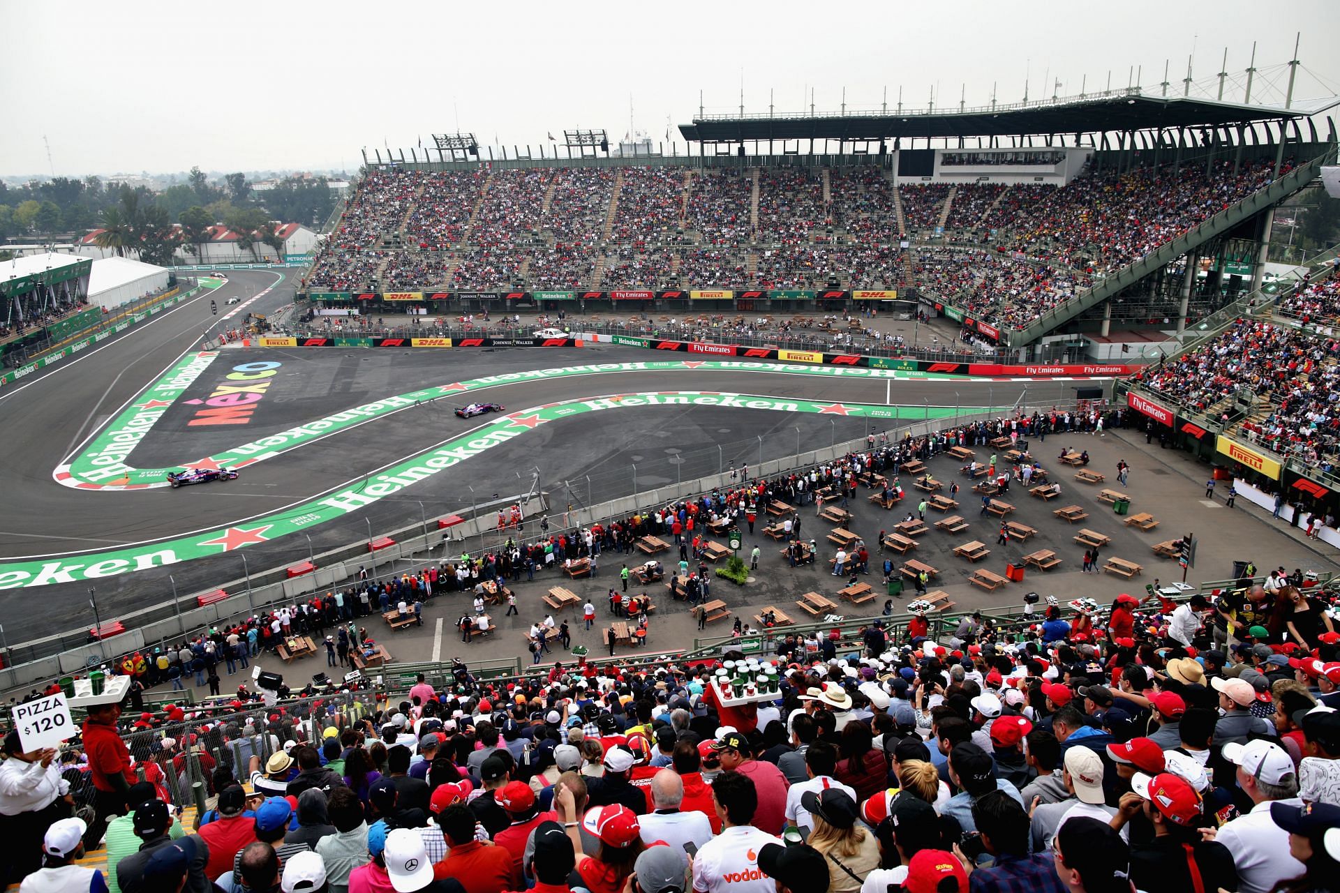 A general view of the Autodromo Hermanos Rodriguez circuit at the 2018 Mexico GP (Photo by Peter Fox/Getty Images)