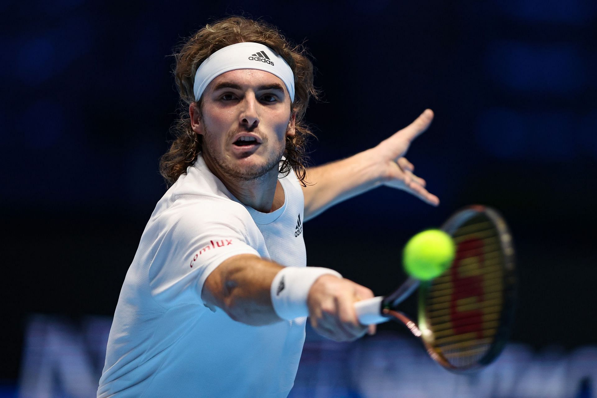 Stefanos Tsitsipas in action at the Nitto ATP Finals