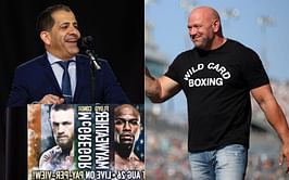 Showtime's Stephen Espinoza reacts to Dana White watching Canelo vs Plant at UFC 268 octagon-side