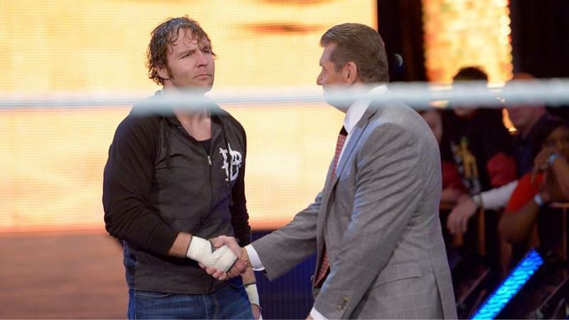 Jon Moxley and Vince McMahon in WWE