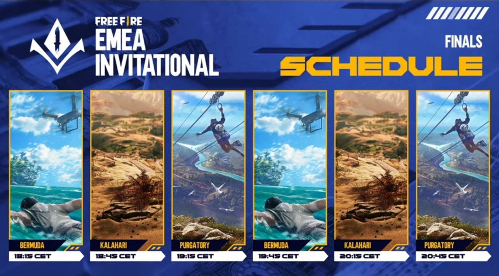 Free Fire EMEA Invitational Grand Finals Map schedule