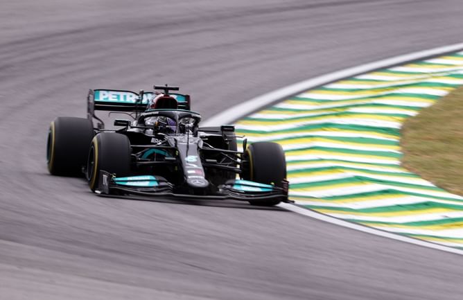 Who led the time sheets for FP1 of the F1 Brazil Grand Prix 2021?