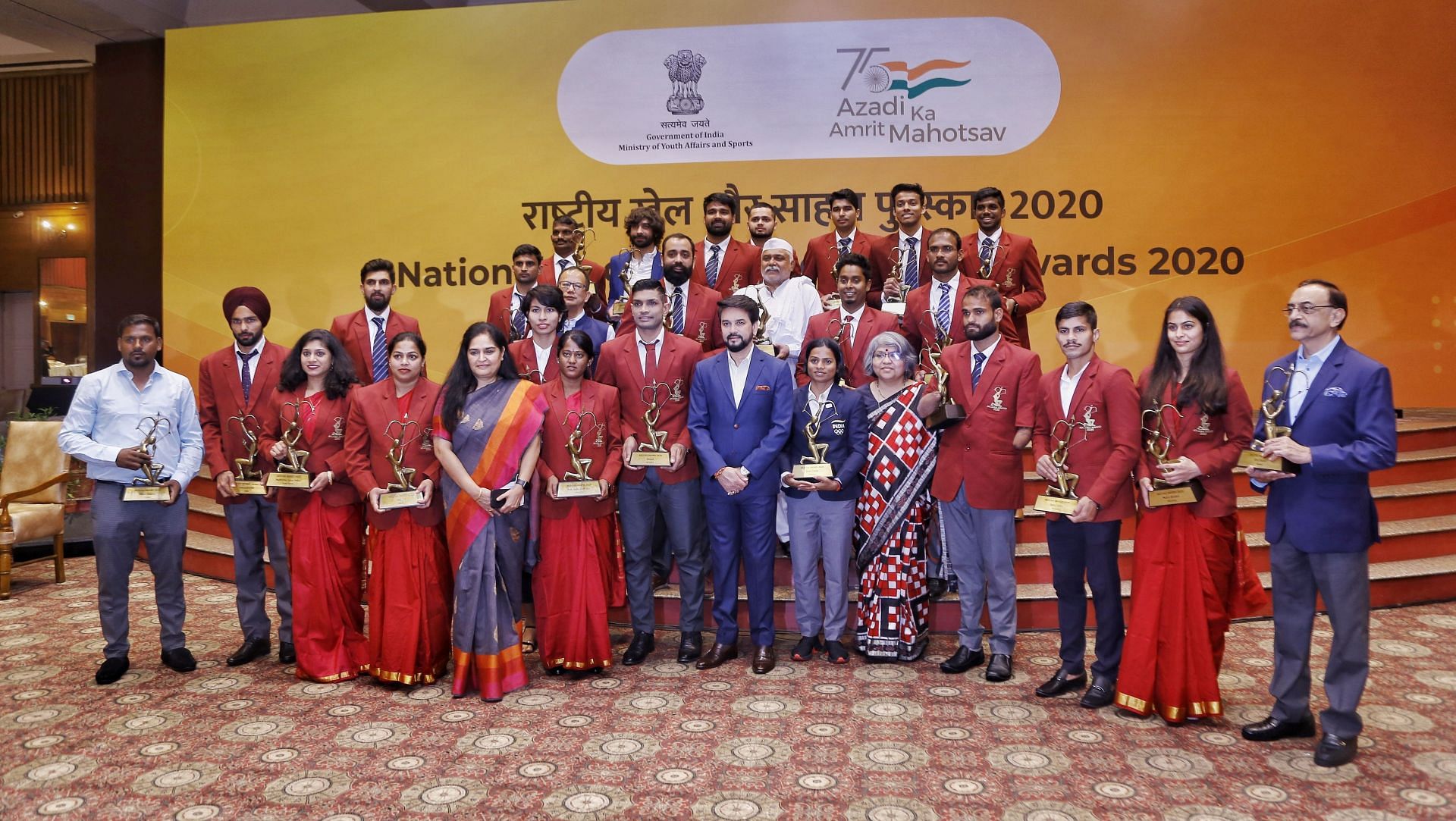 Arjuna Awardees at the National Sports Award function on Monday. (PC: SAI)