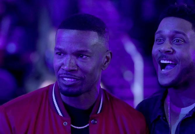Watch: Jamie Foxx shoots buckets with Dallas Mavericks pre-game, jokes, and says, "Get that 10-minute contract, baby!"