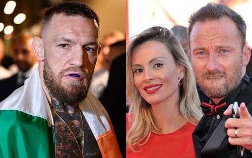 Conor McGregor (left); Wilma Helena Faissol and Francesco Facchinetti (right)