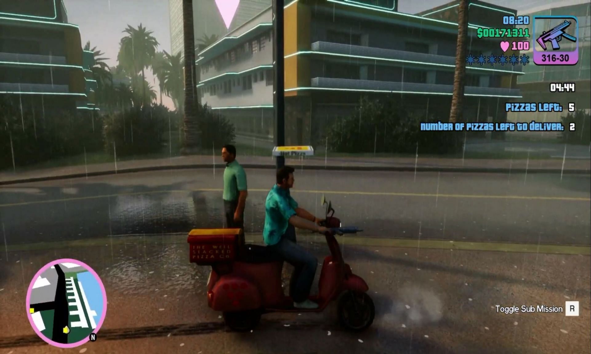 The Pizza Boy missions are a fun little diversion in GTA Vice City (Image via Rockstar Games)