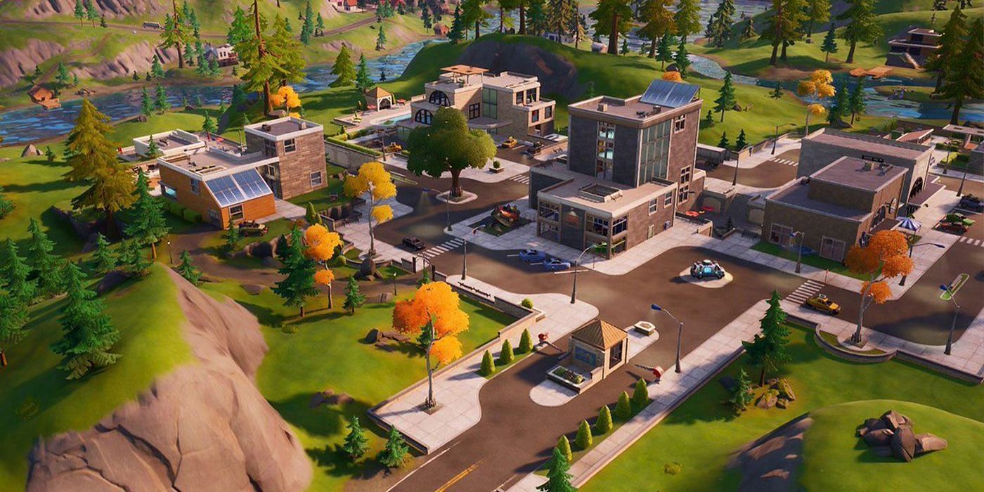 Lazy Lake is one of several places Fortnite players can do this challenge at.(Image via Epic Games)