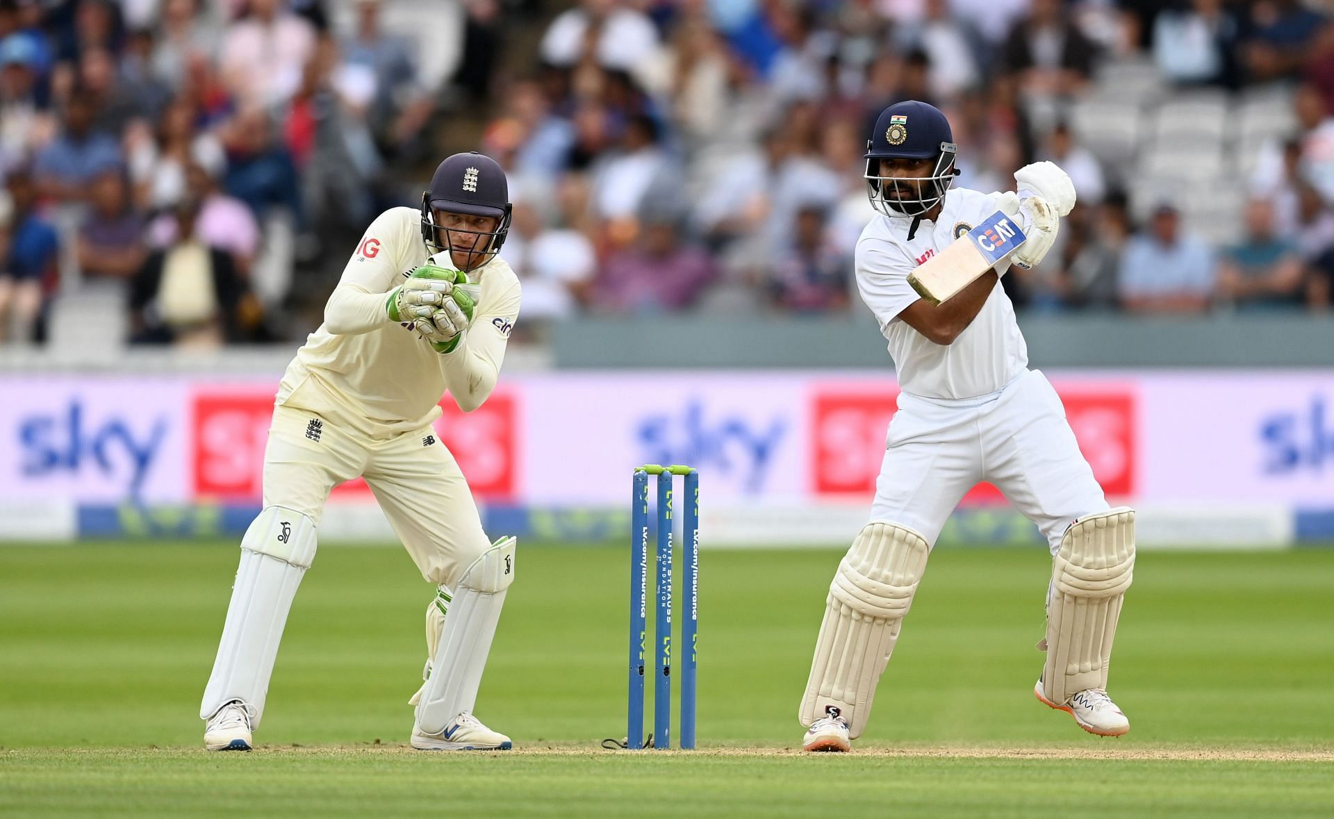 Ajinkya Rahane during the Test series in England. Pic: Getty Images
