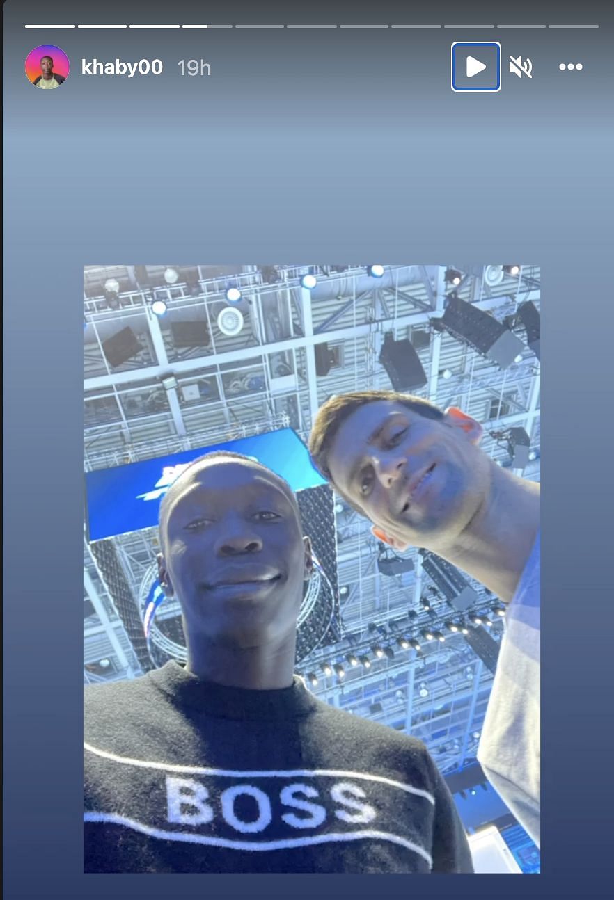 Khaby Lame posted a story with Novak Djokovic.