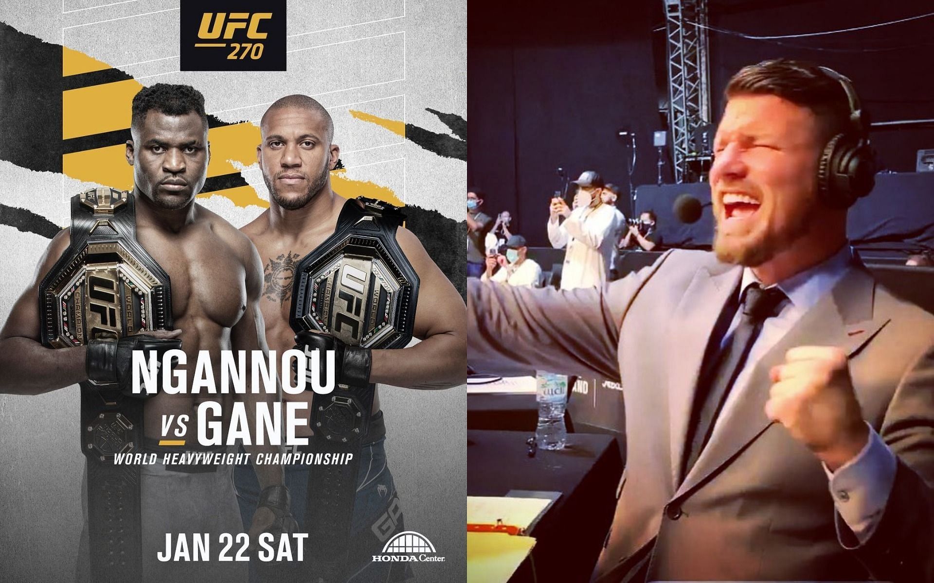 Francis Ngannou &amp; Ciryl Gane (right), Michael Bisping (left) [Images Courtesy: @ciryl_gane @mikebisping on Instagram]