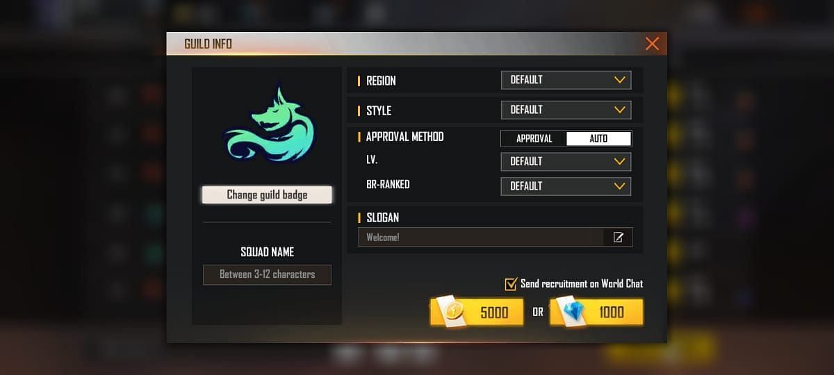 Create a guild in Free Fire (Image via Garena)