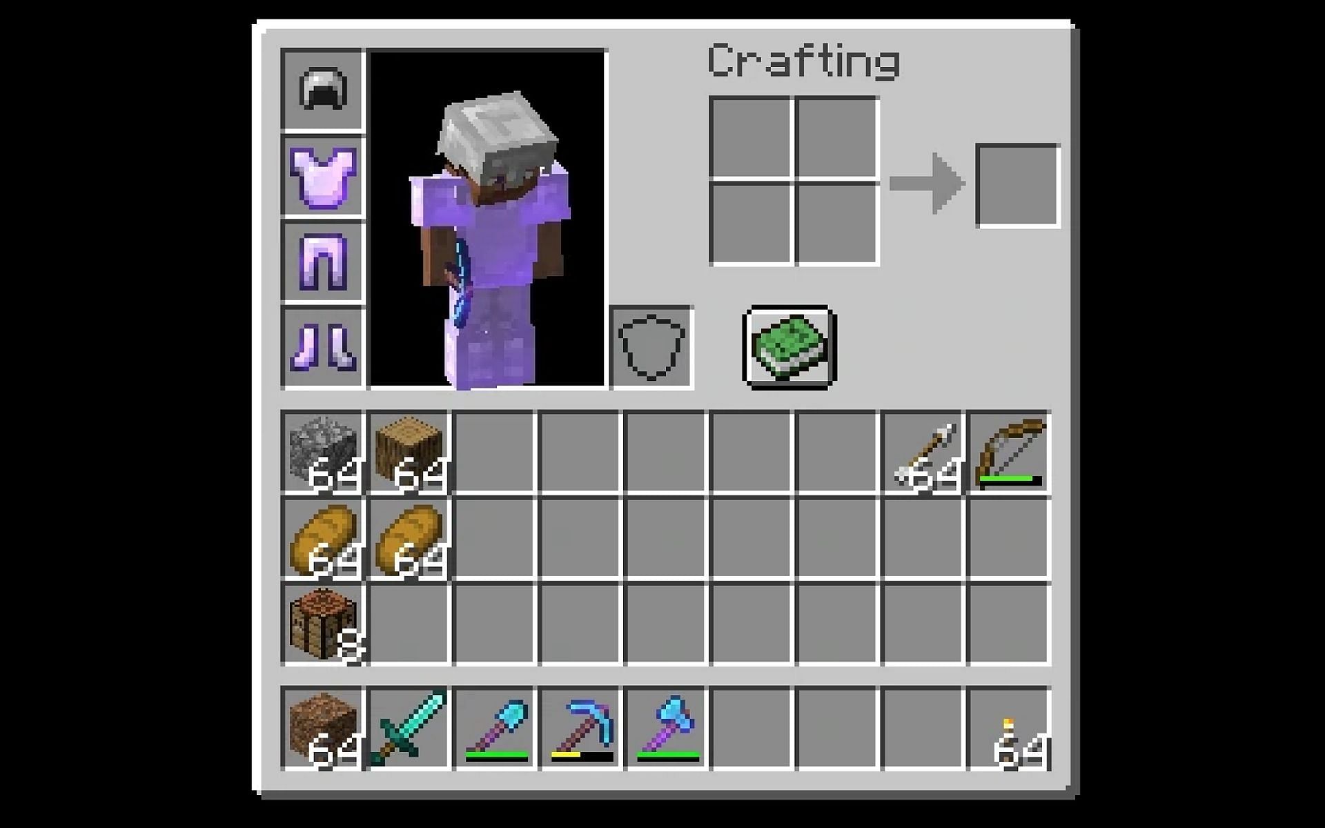 An image of a player&#039;s inventory in-game. (Image via Minecraft)