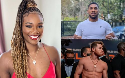 Claressa Shields (Left) Anthony Joshua (Top Right) Canelo Alvarez (Bottom Right)[Credits @ Claressashields, @anthonyjoshua, @canelo on Instagram]