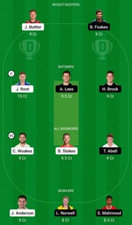 Dream11 Team for England vs England Lions - Tour Match.
