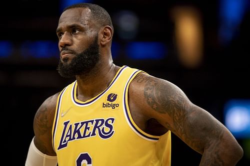 LeBron James #6 of the Los Angeles Lakers