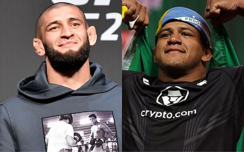 Khamzat Chimaev (left); Gilbert Burns (right)