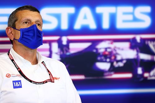 Haas F1 Team Principal Guenther Steiner talks in the Team Principals Press Conference during practice 2021 USGP in Texas. (Photo by Dan Istitene/Getty Images)