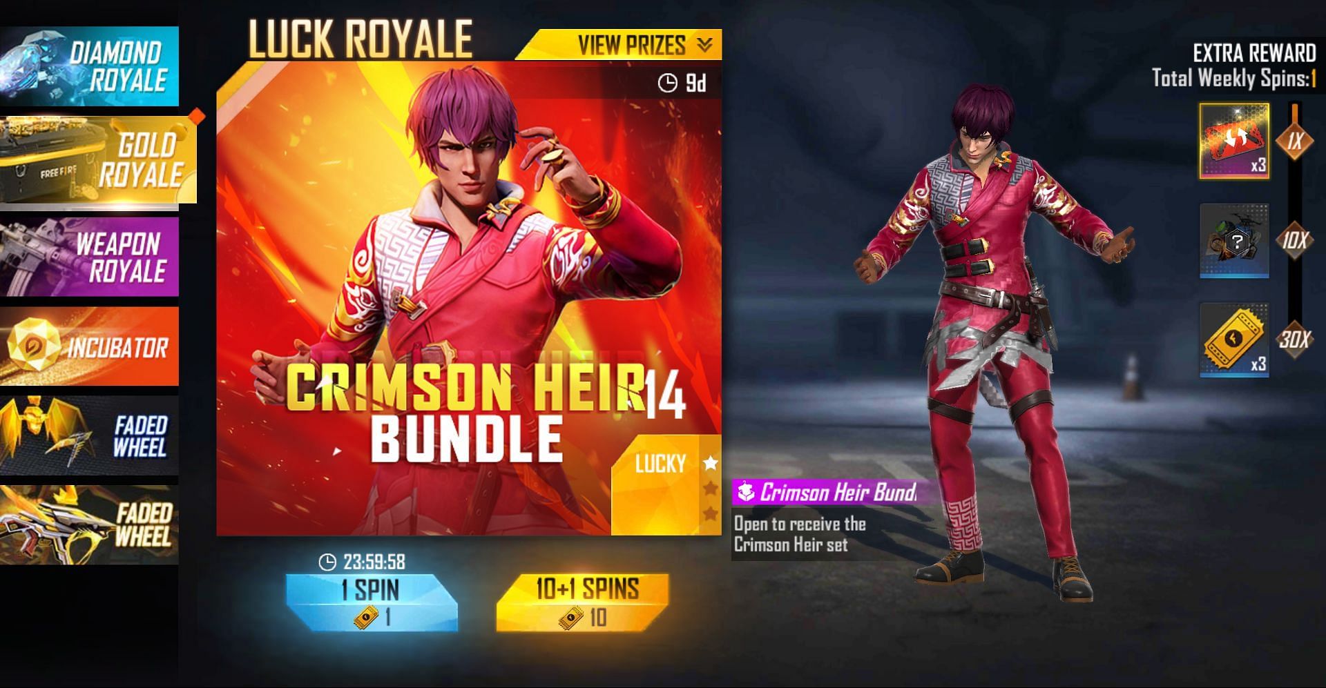 The Gold Royale ends in nine days, i.e., 1 December (Image via Free Fire)
