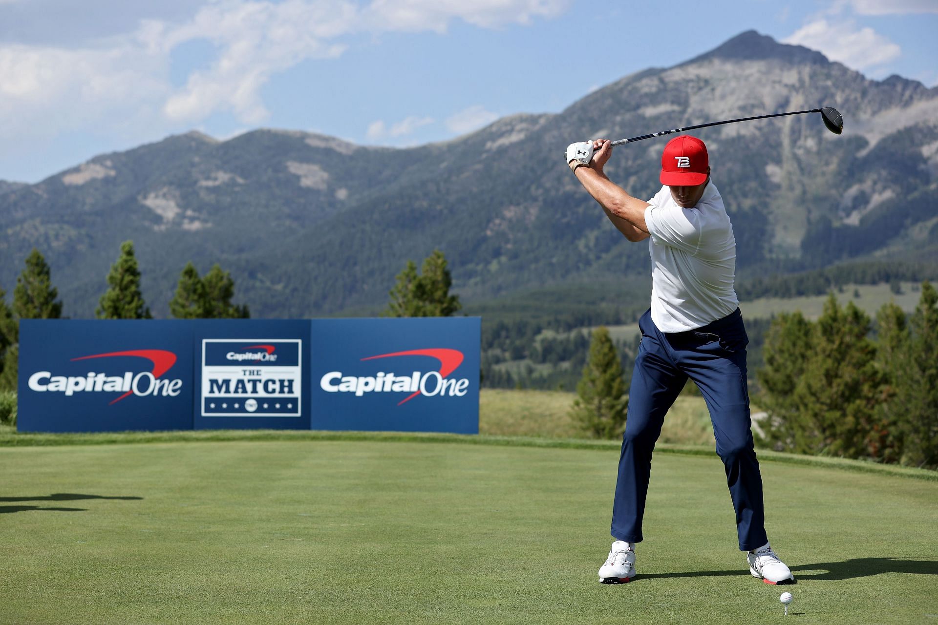 Brady teeing off at Capital One&#039;s The Match