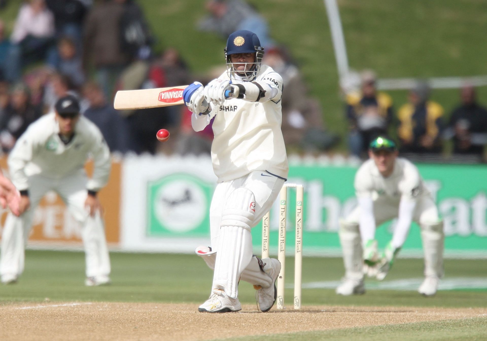 Rahul Dravid batting during a Test against New Zealand. Pic: Getty Images
