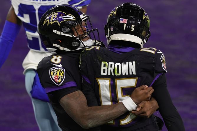 Is Marquise Brown playing tonight vs Dolphins in Week 10?