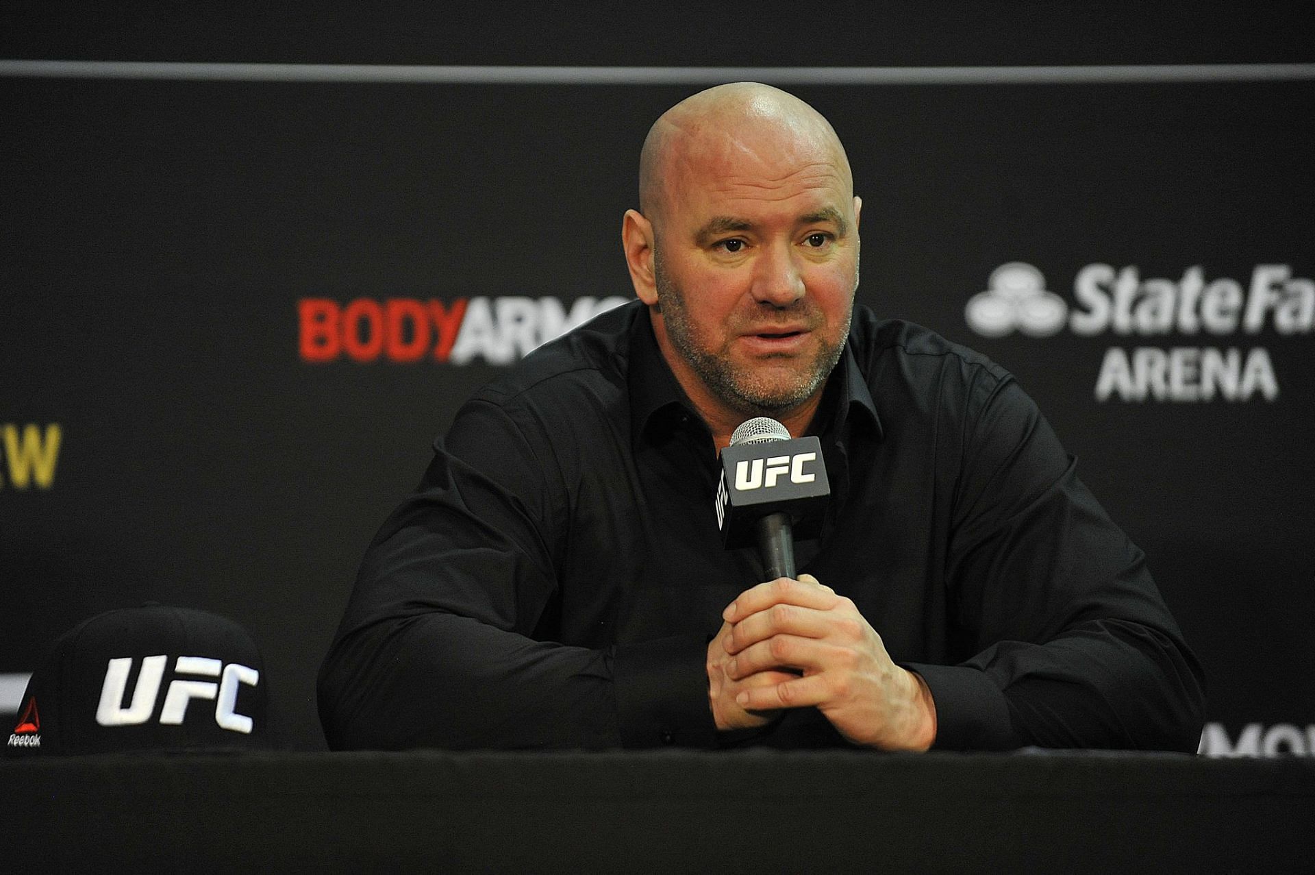 Dana White speaking to the media