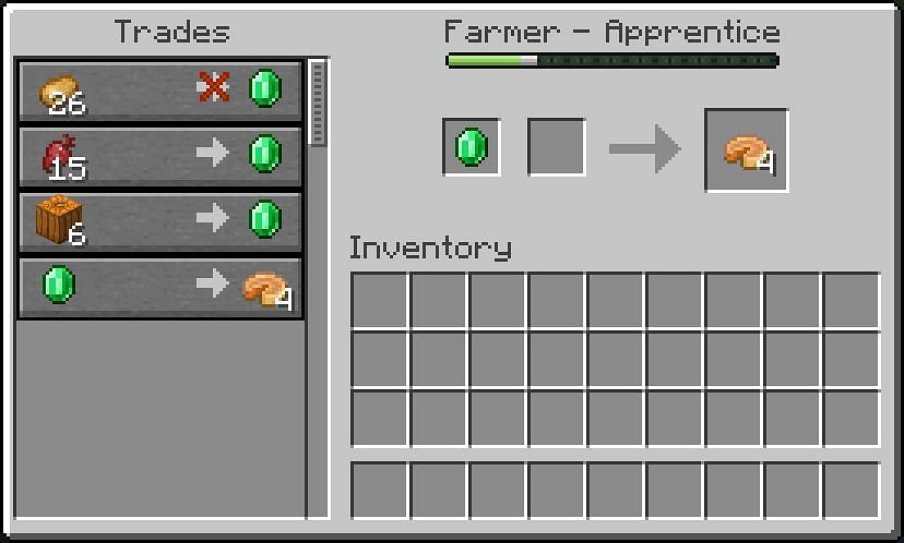 Trading emeralds to villagers will complete the Master Trader achievement. Image via Minecraft