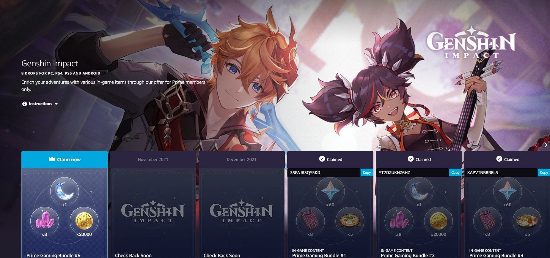 PSA: Genshin Impact Loot is Back on  Prime Gaming - Prima Games
