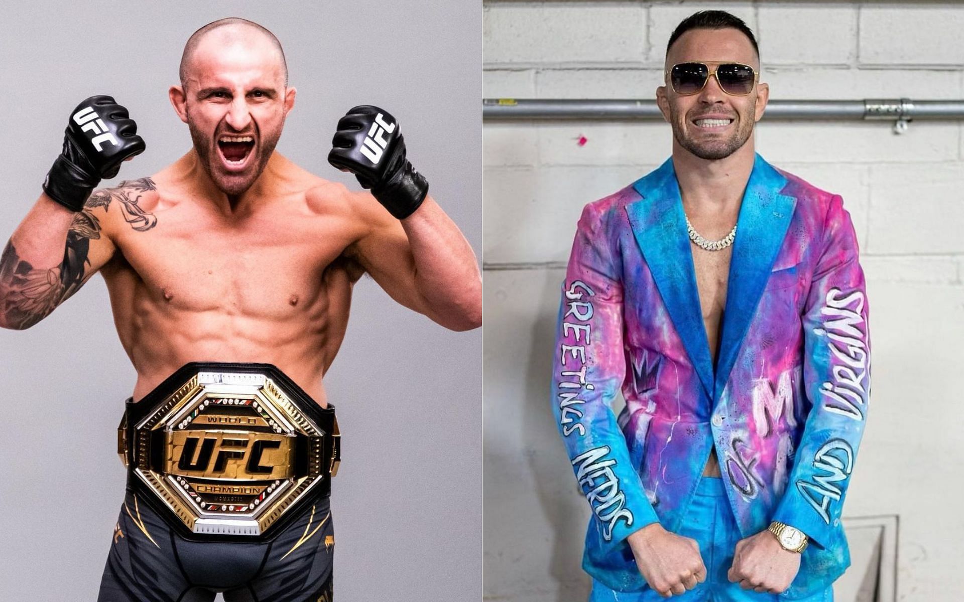 Alexander Volkanovski (left) and Colby Covington (right) [Image credits: @colbycovmma and @ufc on Instagram]