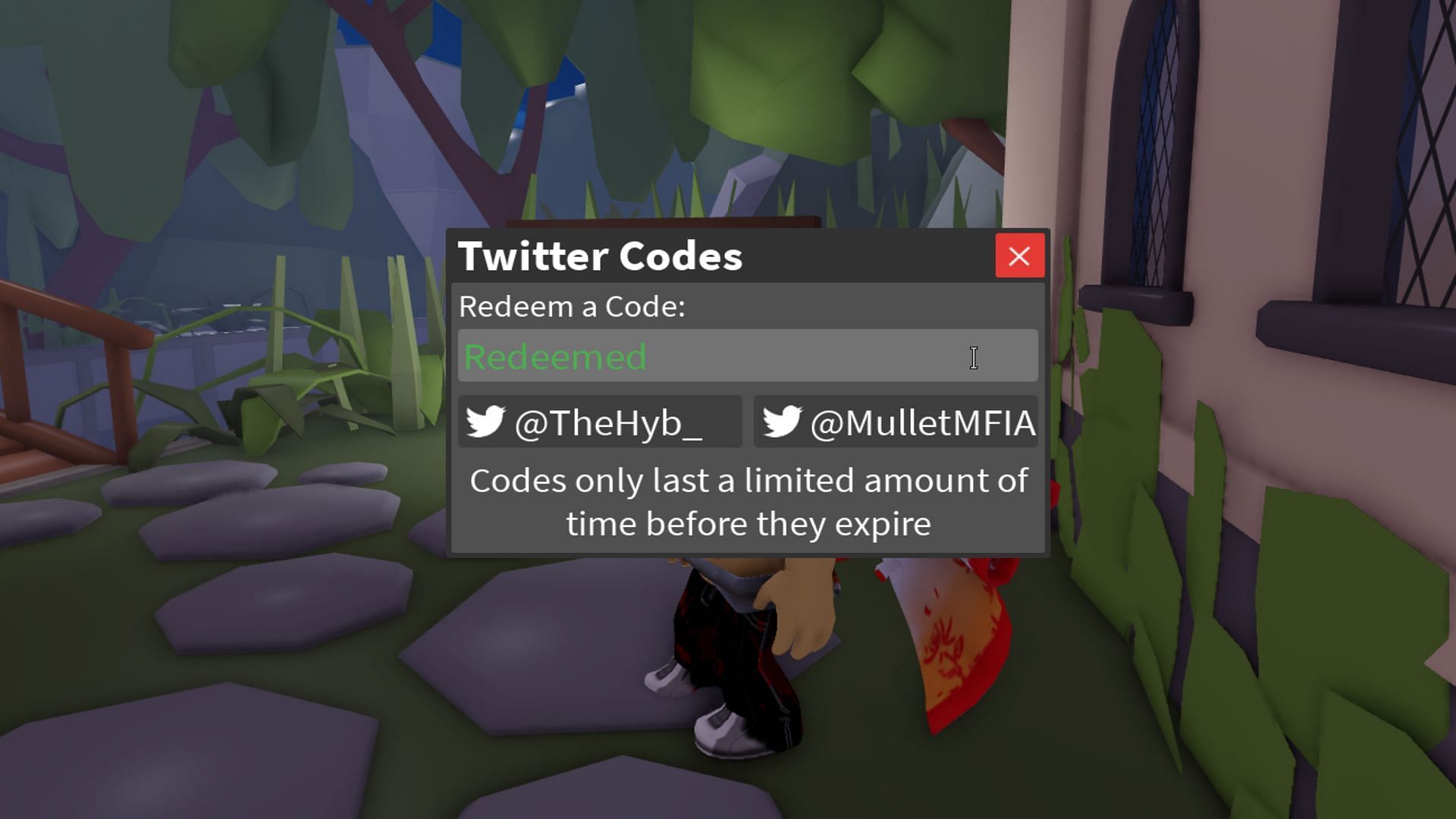Don&rsquo;t hold off on redeeming codes (Image via Roblox)