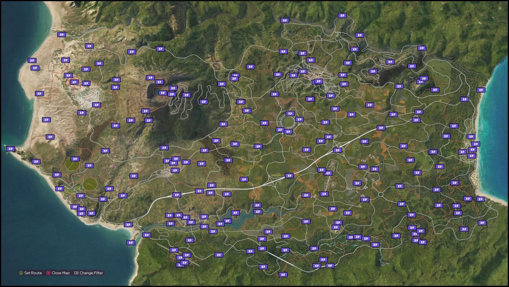 All XP boards locations on the map (Image via Playground Games)