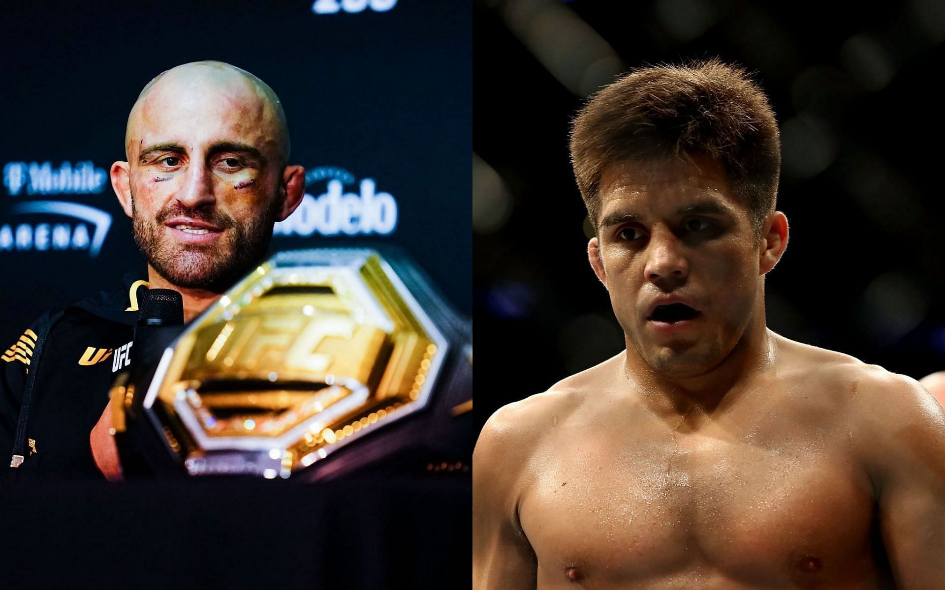 Alexander Volkanovski (left) &amp; Henry Cejudo (right)