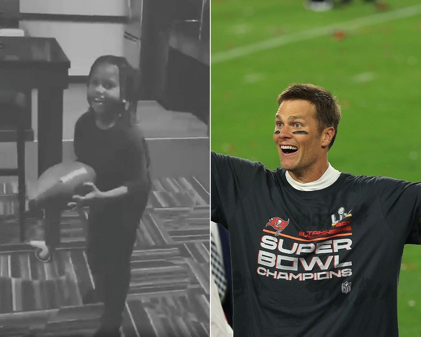 Tom Brady and Kanye West&#039;s son filmed playing catch