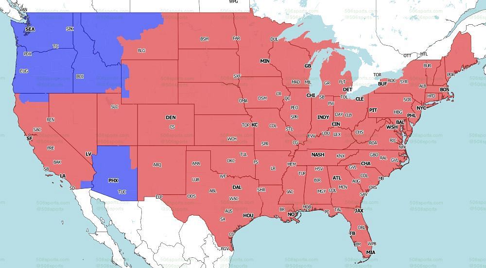 FOX Coverage Map for the games of Week 11