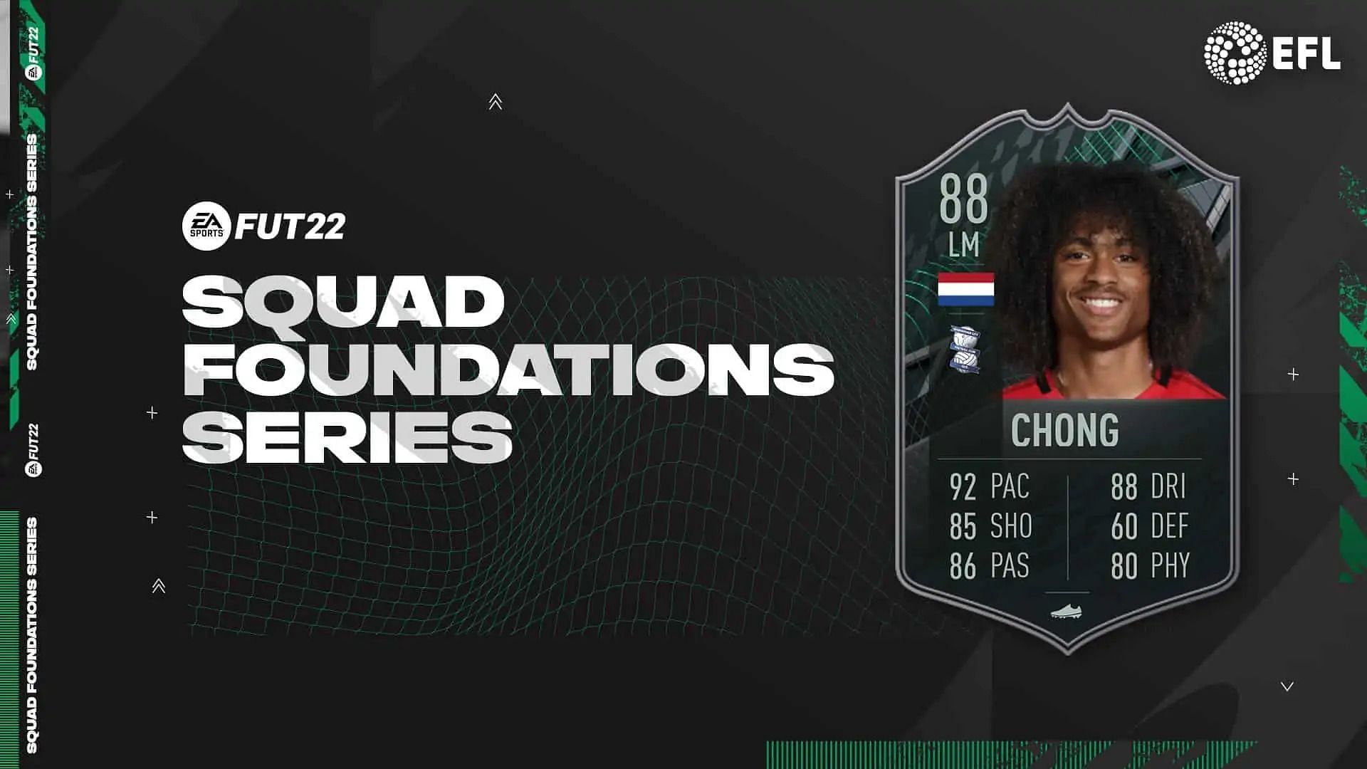 Tahith Chong Squad Foundations SBC is live in FIFA 22 (Image via EA Sports)